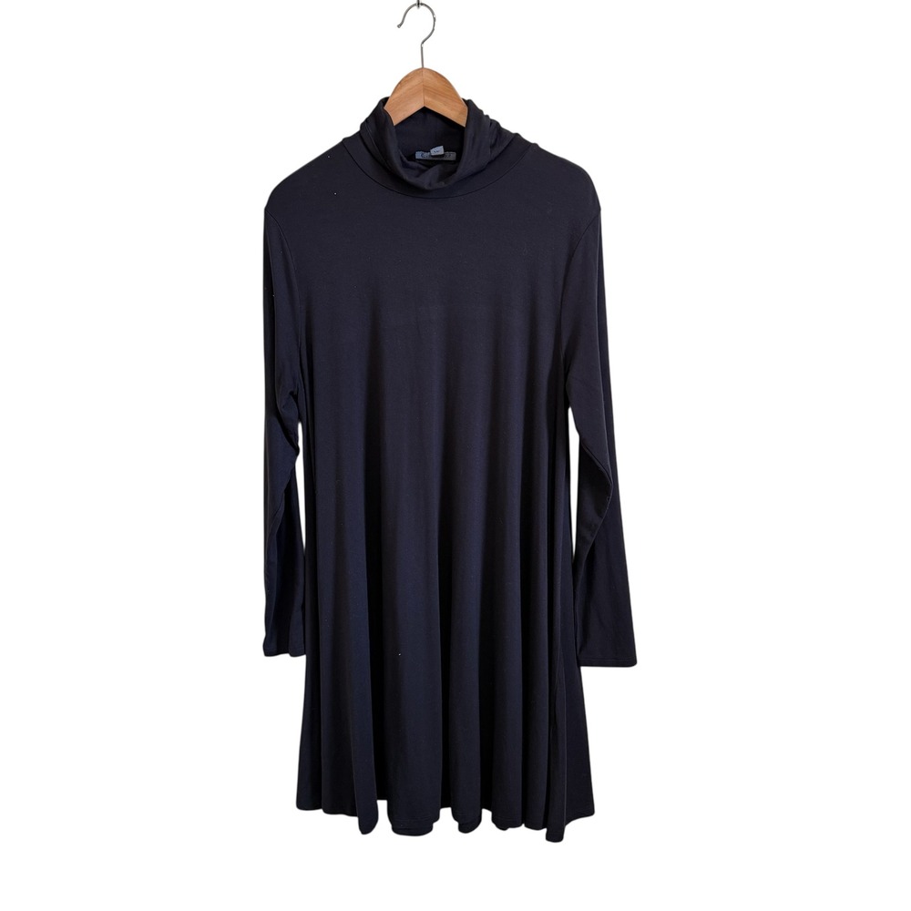 Chadwicks PXL Black Turtleneck Long‎ Sleeve Swing Dress Casual Comfy